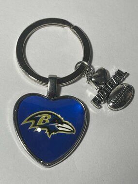 BALTIMORE RAVENS NFL I Love Football Heart Key Ring !!!NEW!!!